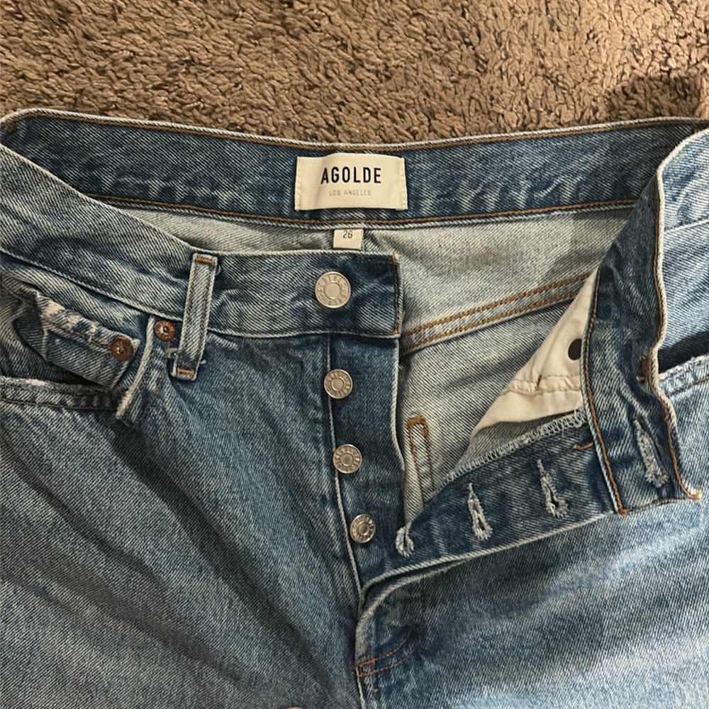 Agolde Riley High Rise Straight Crop Jeans - Picture 3 of 5